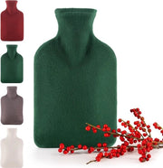 Bottiglia 1,5L di Acqua Calda con Cappuccio in Fleece Lavabile - Colore Verde - Senza Substanze Pericolose