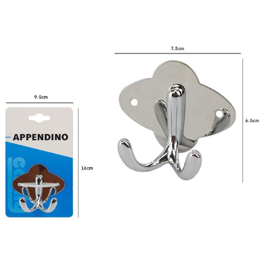 Trade Shop - Appendino Doppio Gancio Appendi Porta Asciugamano Bagno 7.5x6.5cm Coniglio 52175 -