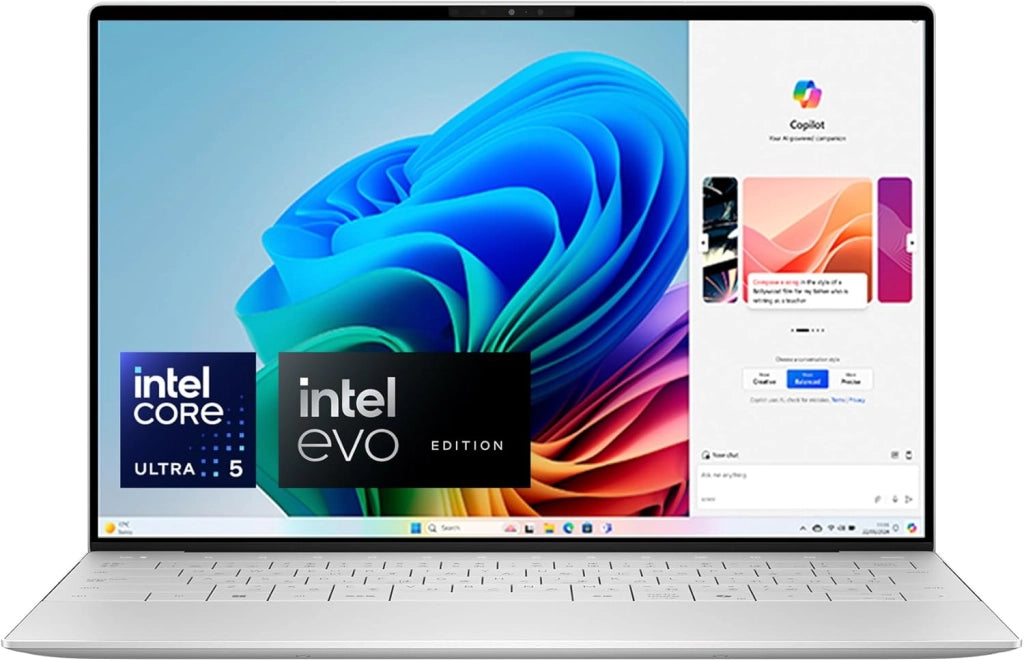 XPS 13 (9350) - Laptop Copilot+ 13,4 Pollici FHD+ 120Hz, Intel Core Ultra 5 Serie 2, 16 GB di RAM, 512 GB SSD, Intel Arc Graphics, Windows 11 Home, Lettore di Impronte Digitali, Tastiera QWERTY