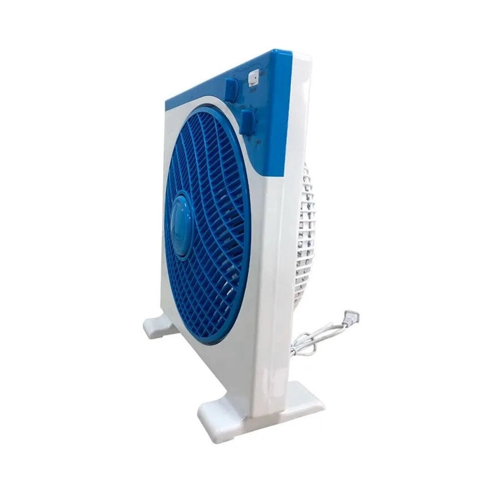Trade Shop - Ventilatore Quadrato Box Fan 45 Watt 30 Cm Con Timer Bianco Azzurro 5 Pale 5340055 -