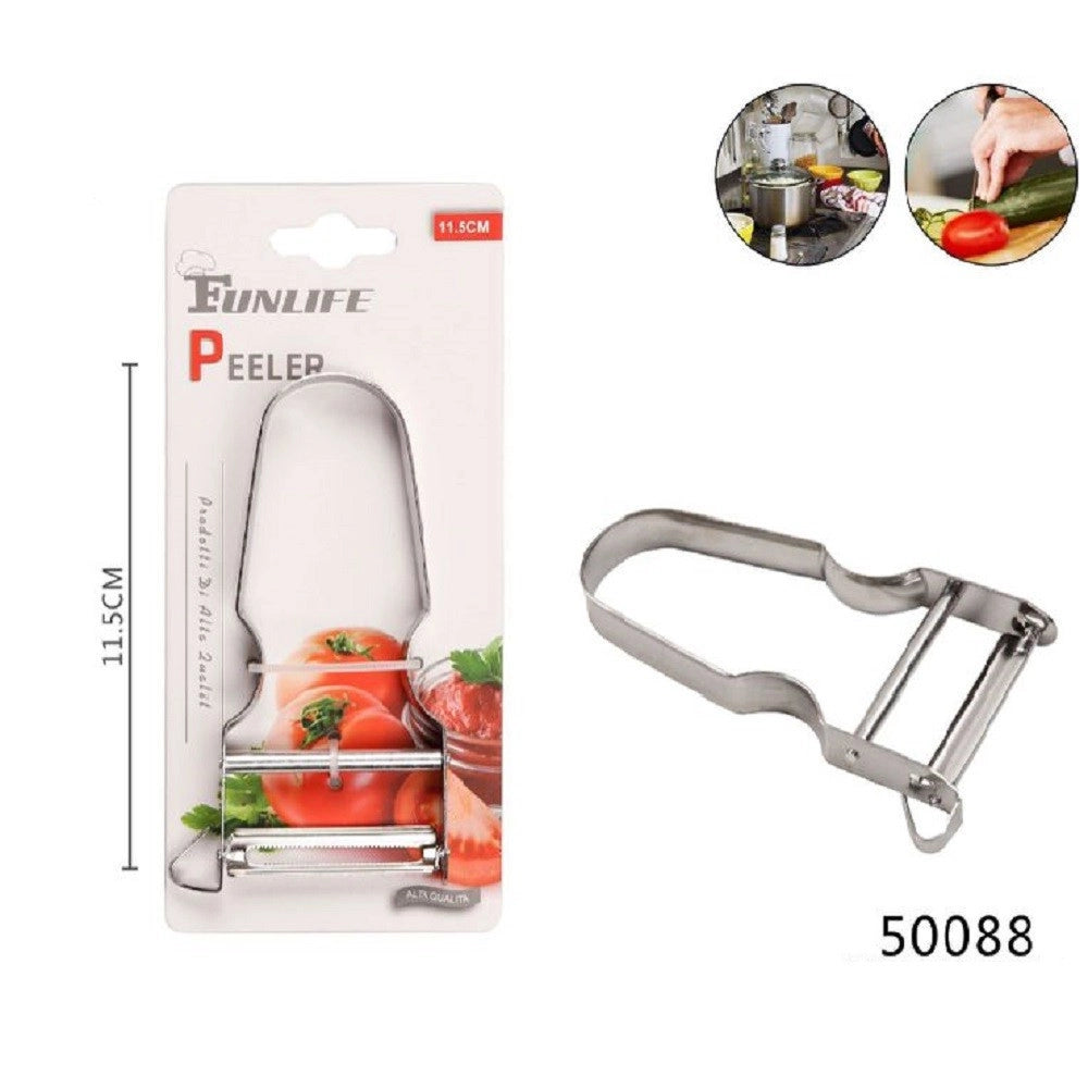 Trade Shop - Pelatutto Pelapatate Pela Tagliapatate Carote Sbuccia Frutta Verdura 11.5cm 50088 -