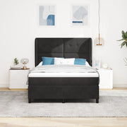 Letto a Box Spring con Materasso Nero 140x200 cm Velluto