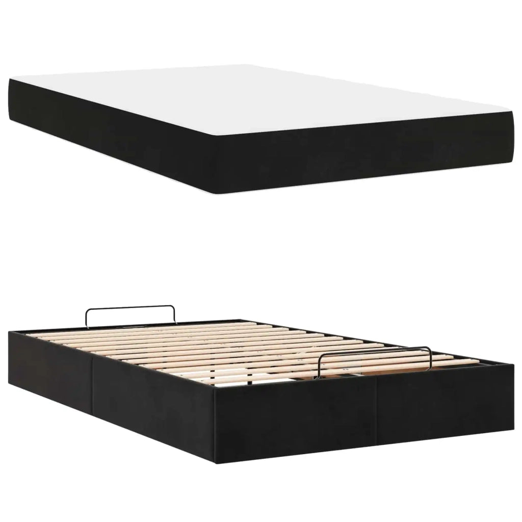 Struttura letto con materasso 2 pcs Nero Velluto