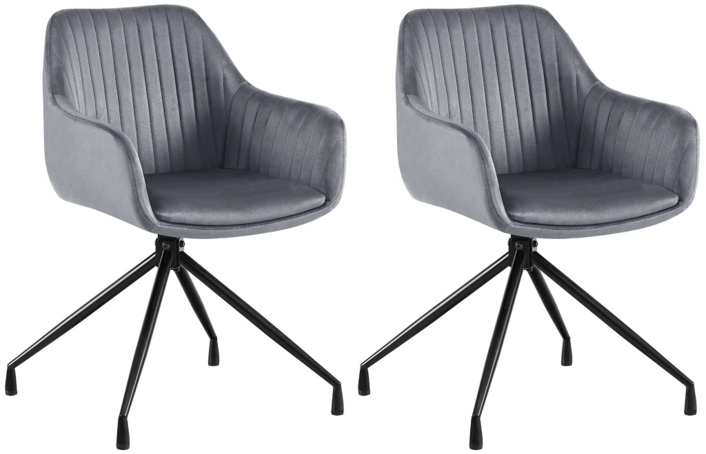 2er Set Esszimmerstuhl Welby Samt