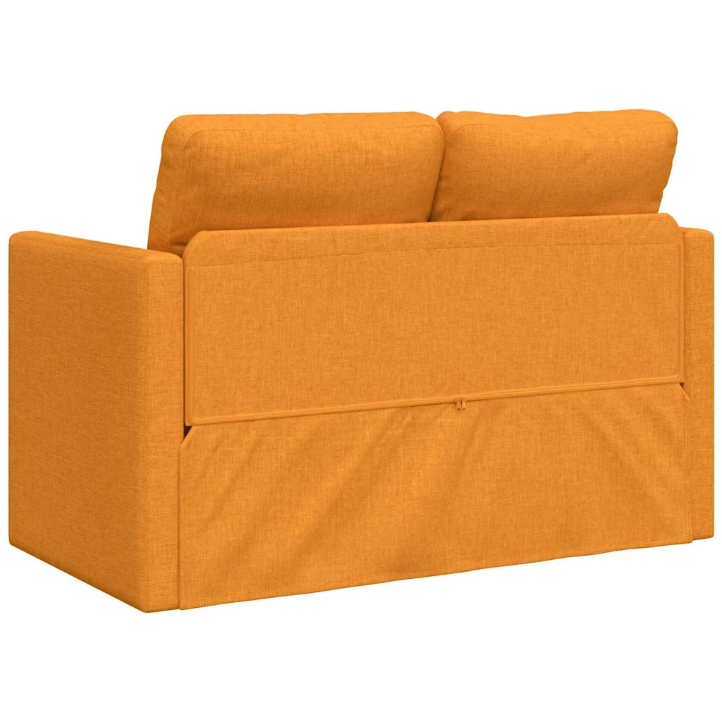 Divano letto | Sof¨¤ letto | Letto singolo da Terra 2 in 1 Giallo Scuro 112x174x55 cm Tessuto