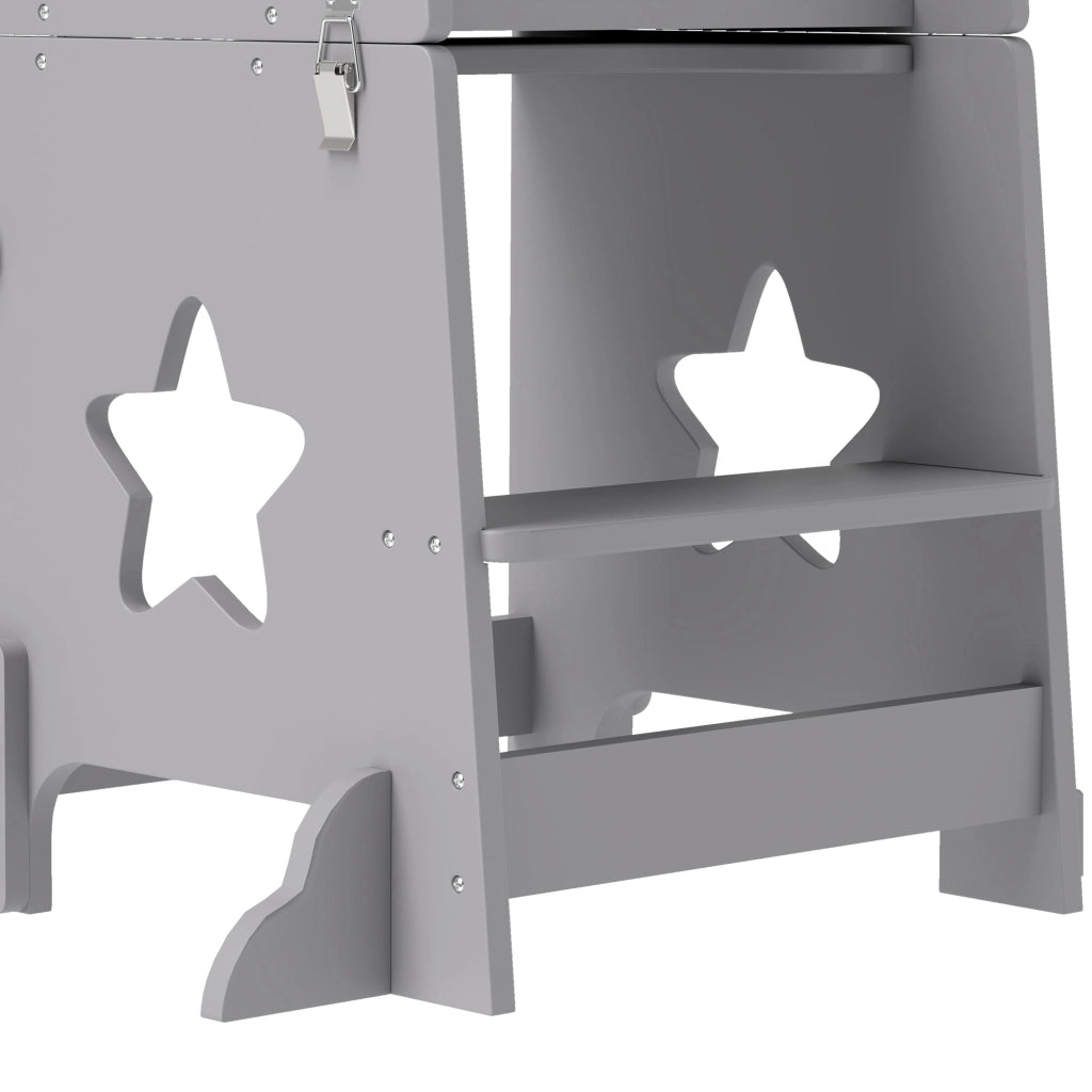 Set Tavolo e Sedie Montessori ¨C zephmum ¨C Legno, Grigio, 60x44.5x86 cm