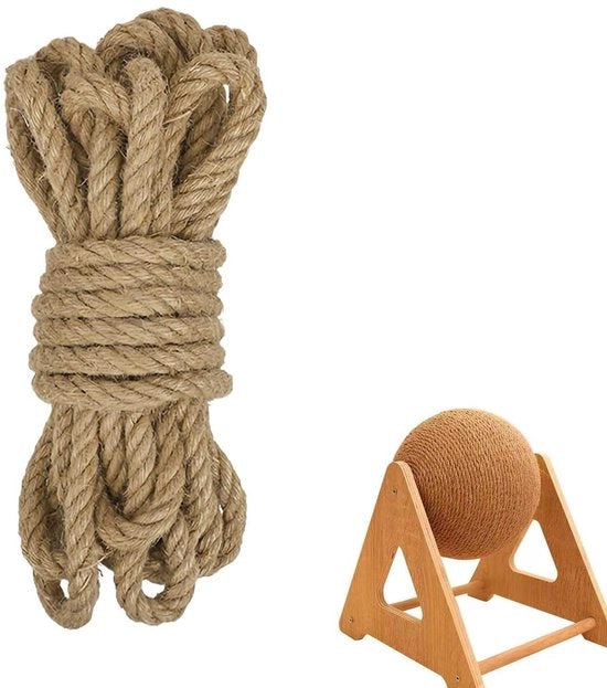Tessuto di Juta 12 mm Diametro - 11 Metri di Lunghezza - Corda Naturale e Resistente - Progetti di Giardino/Decorazione - Progetti DIY - Sostenibile e Solido