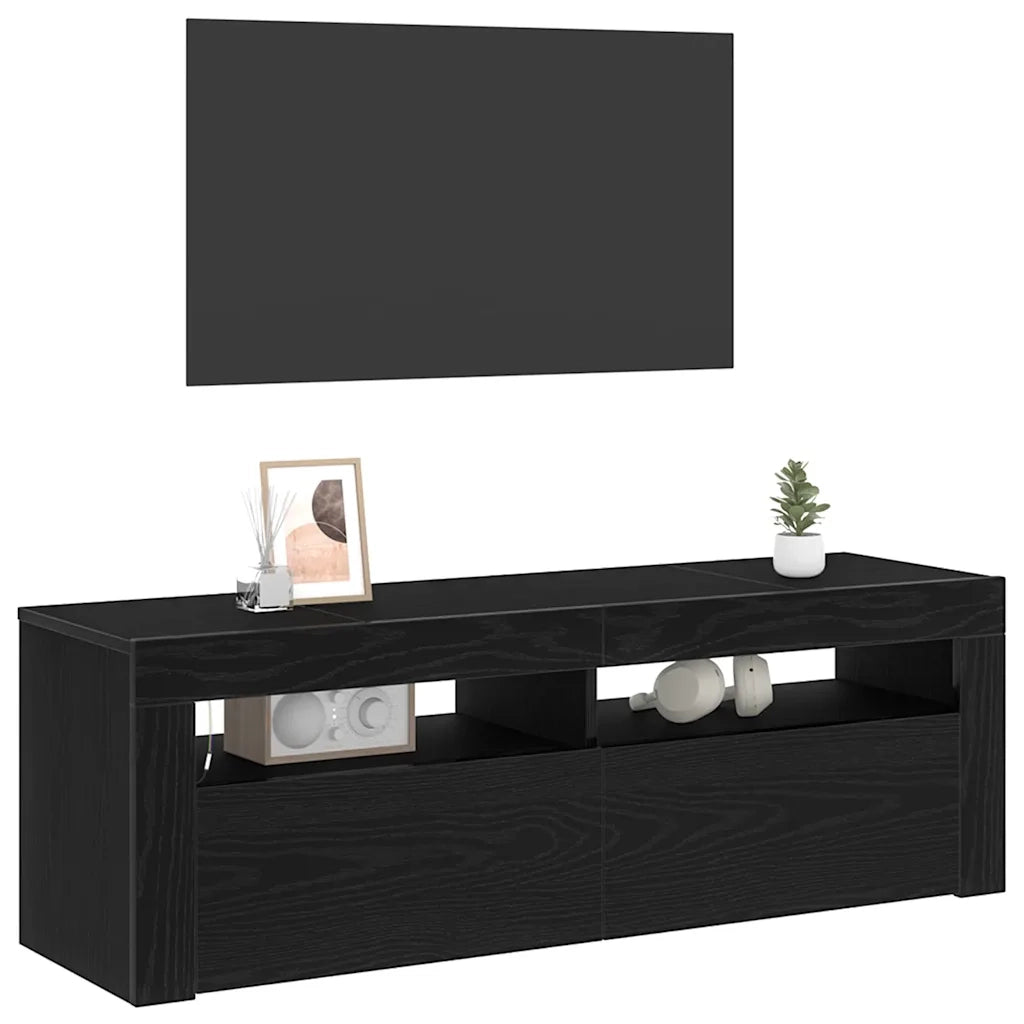 Mobile TV Rovere Nero 120 x 35 x 40 cm Legno multistrato 862559