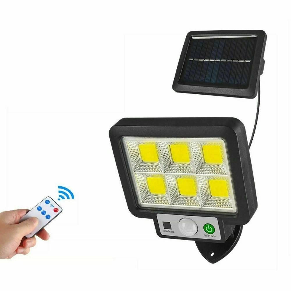 Trade Shop - Kit 4pz Faro Solare Led Con Pannello Faretto Sensore Di Movimento 96 Led Cob T09 -