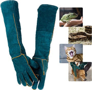 Manica di Protezione per Animali - 1 coppia - Antinfreddamento - Cotone | Pelle Artificiale - Manica di Protezione - Protezione per Animali - Adatto per Cani, Gatti e Serpenti - Verde Scuro - 60cm