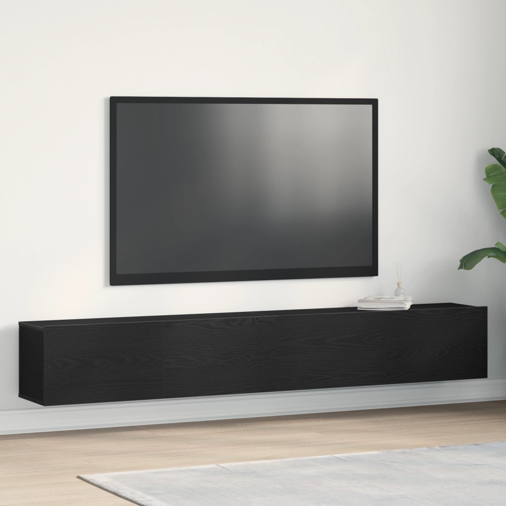 Armadi TV 2 pz Nero Rovere 100x30x30 cm in legno ingegnerizzato