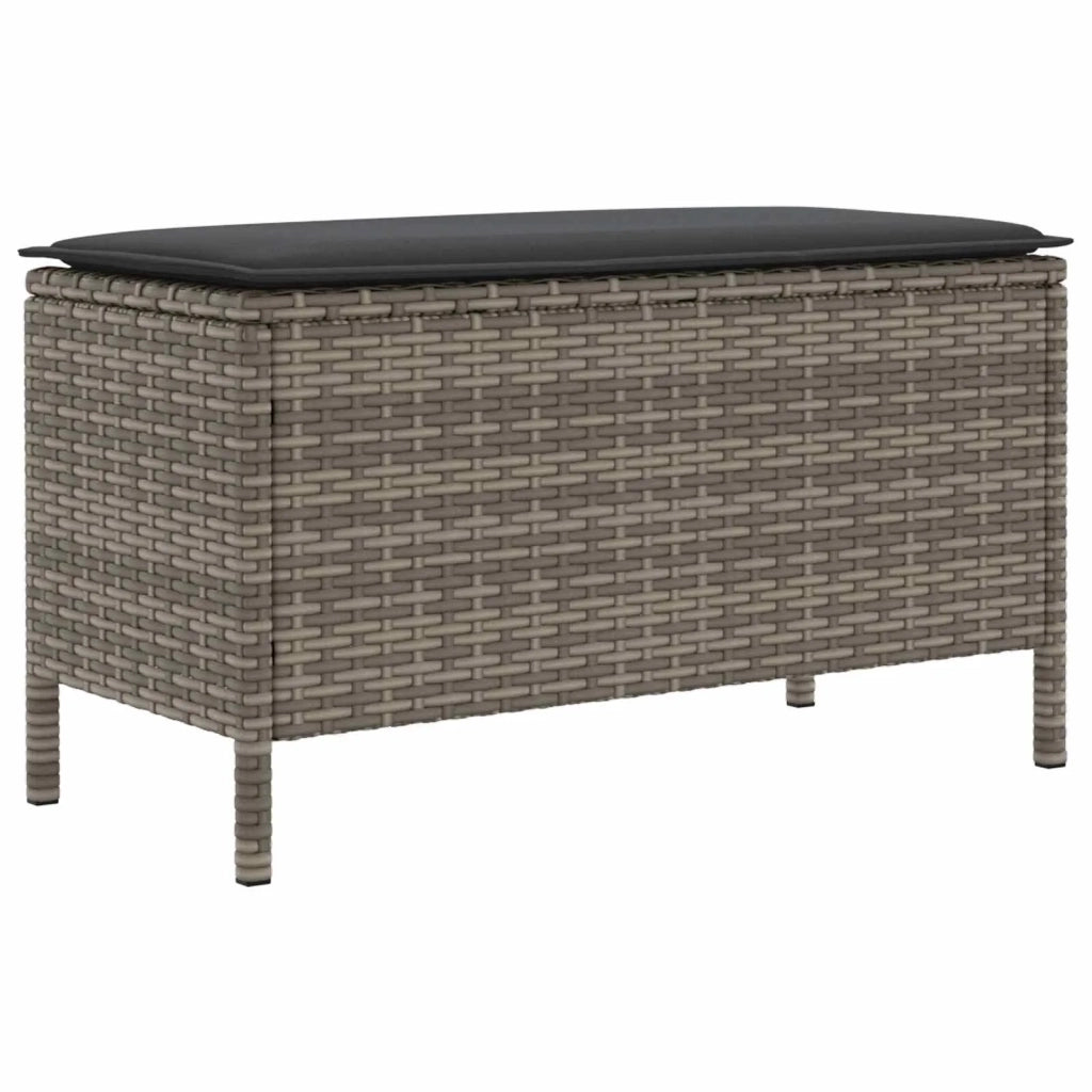 Sedia da giardino-Poggiapiedi da Giardino Grigio e Grigio Scuro 80 x 38 x 45 cm