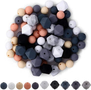 Set di perle in silicone colorate da 75 pezzi - Ideale per la creazione di accessori, collane, bracciali e progetti di artigianato creativo per bambini
