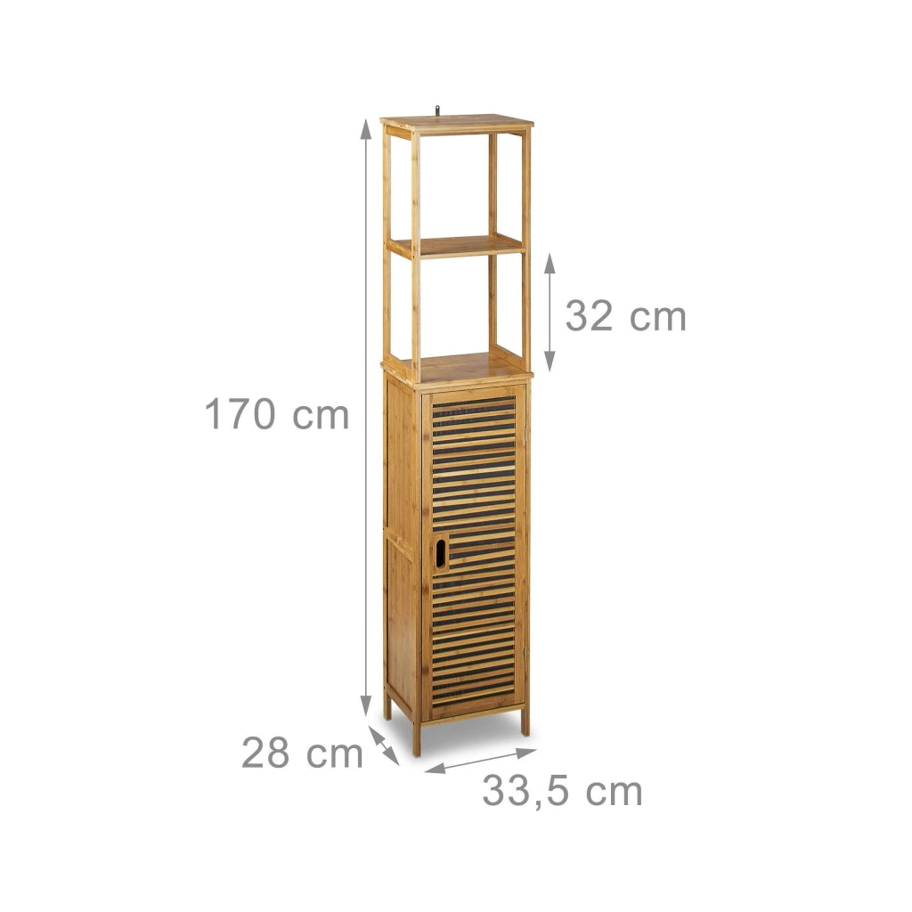 Mobiletto da bagno in bambù 5 ripiani 170 cm 13_0000277