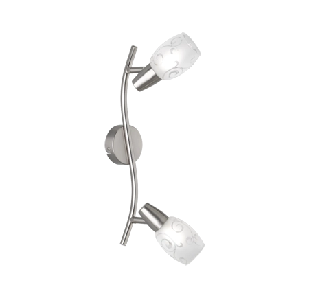 Faretti Barra 2 Spots E14 Soffitto Diffusori Vetro Satinato Colmar GD Trio