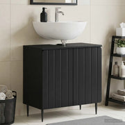 Armadio per Lavabo da Bagno ZWOLLE Nero 59,5 x 31,5 x 59 cm 896346