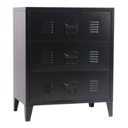 Elegante cassettiera pratico mobiletto portaoggetti in metallo acciaio 72 x 60 x 40 cm nero 03_0006837
