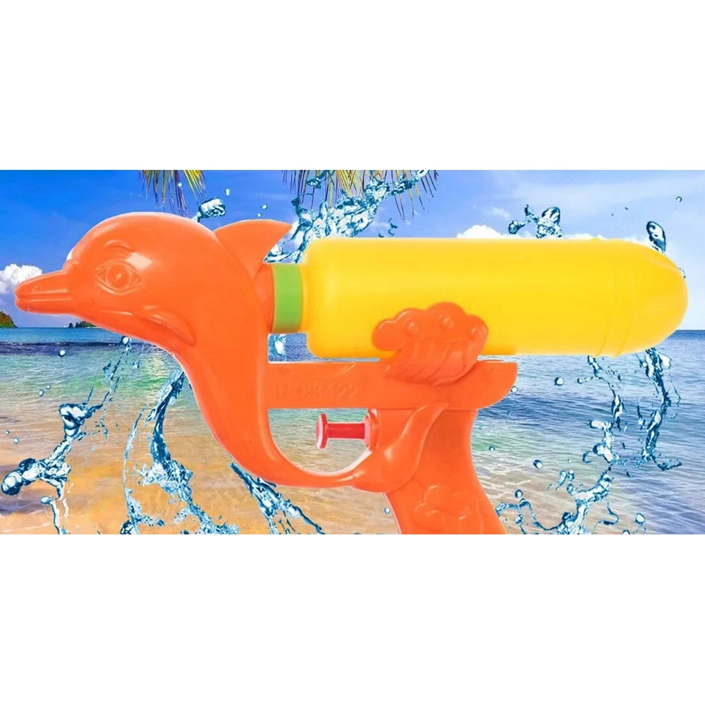 Trade Shop - Pistola Ad Acqua A Forma Di Delfino In Plastica Giocattolo Estivo Per Bambini 16cm 618556 -