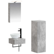 Set di Armadi da Bagno 4 pcs Grigio Cemento 40 x 10,5 x 60,5 cm 3407362