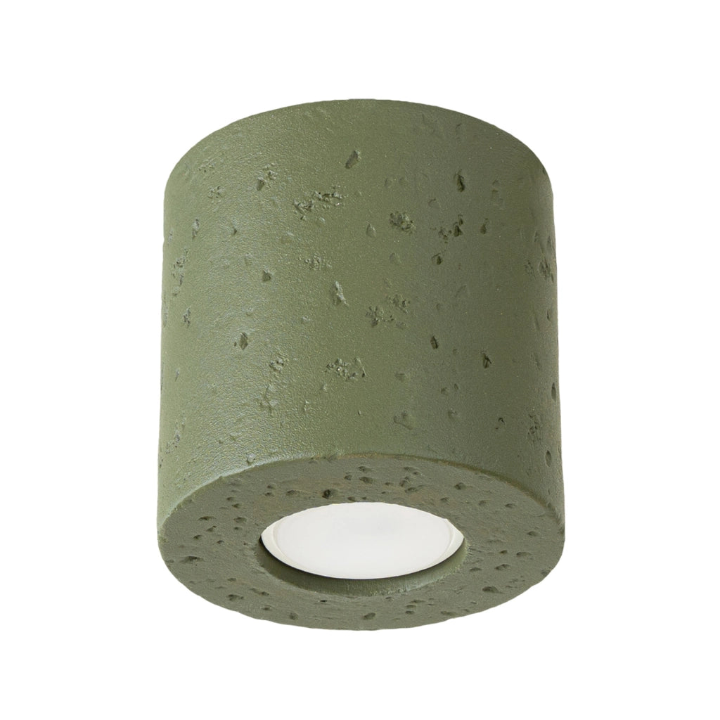Spot soffitto tondo cemento verde oliva GU10 RONDEO