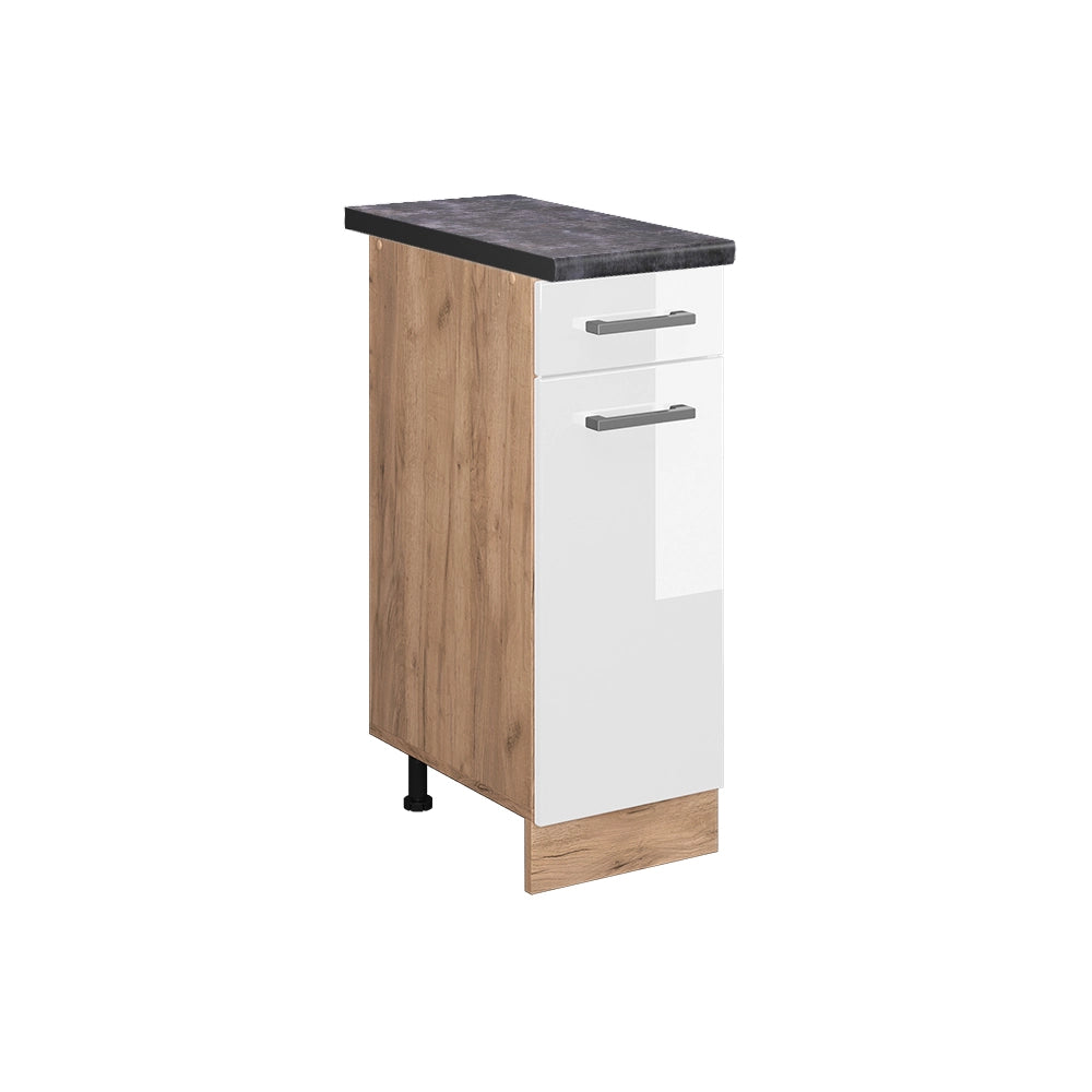 Vicco Mobiletto base per cucina Bianco lucido 30 cm , PL Antracite