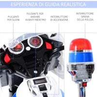 Moto Elettrica per Bambini da 3-5 Anni Motorino Elettrico Giocattolo 3 Ruote con Musica, Velocità 3KM/h, Luci 112×51×72.5cm