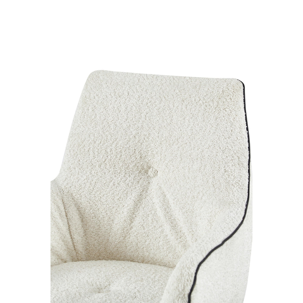 Poltrona da pranzo Allie 100 in tessuto boucle' panna
