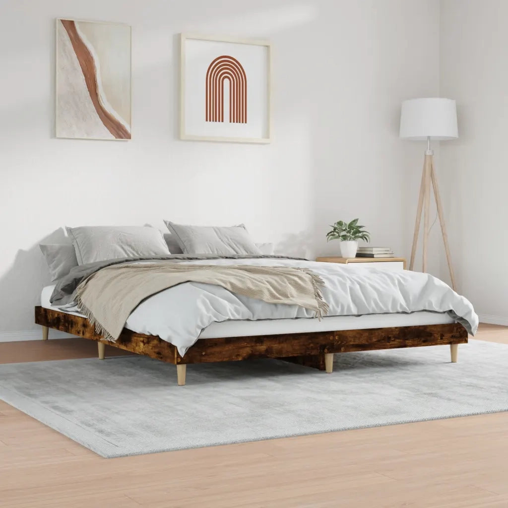 Giroletto senza Materasso Rovere Fumo 140x200 cm in Truciolato 832042