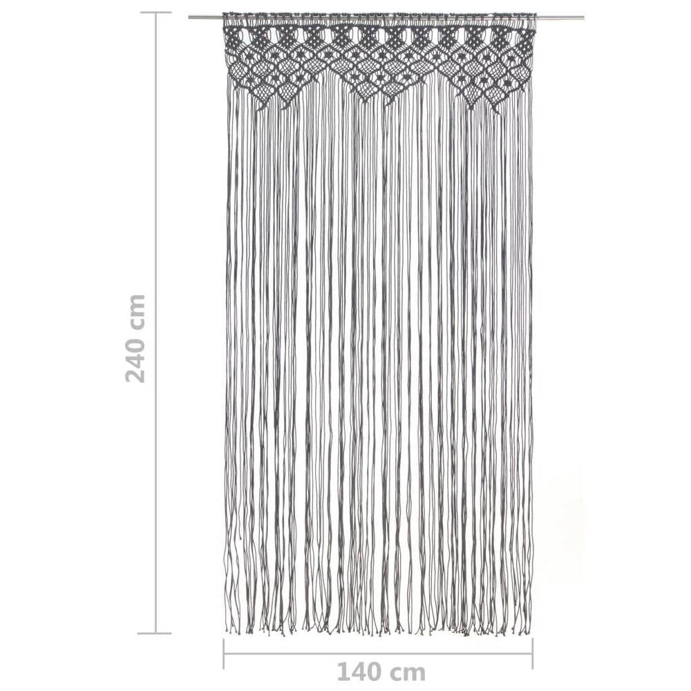 Macrame Curtain Anthracite 140x240 Cm Cotton