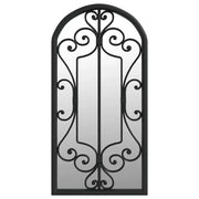 Specchio da Giardino Nero 70x30 cm in Ferro per Uso Esterno