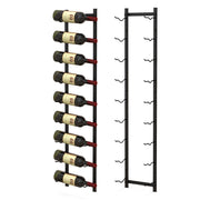 Portabottiglie vino da parete in metallo antiruggine-Cantinetta vino a muro per 9 bottiglie 22x13,5x109cm