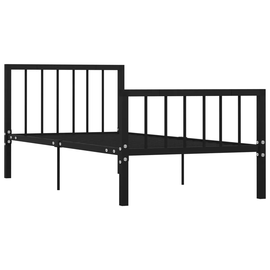 Giroletto-Struttura Letto Nero in Metallo 100x200 cm 934217