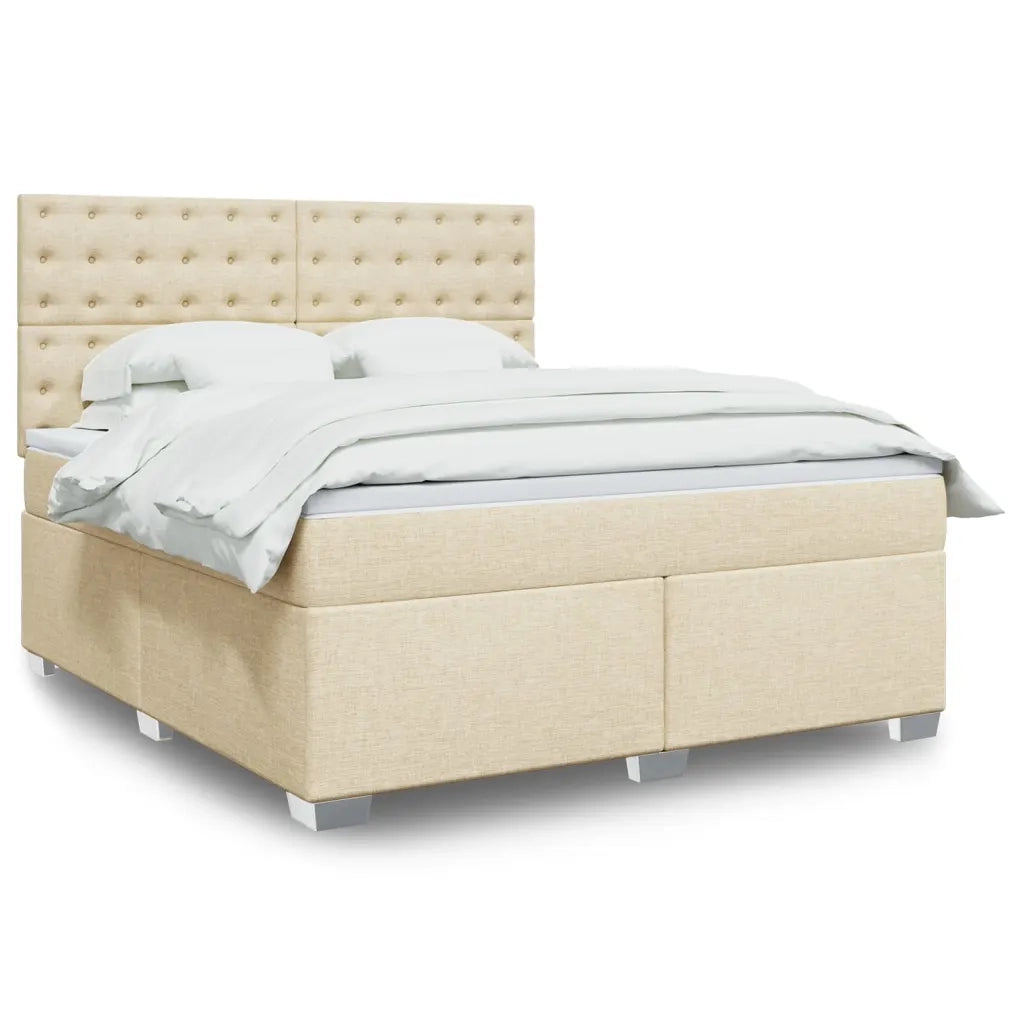 Giroletto a Molle con Materasso Crema 180x200 cm in Tessuto 3290586