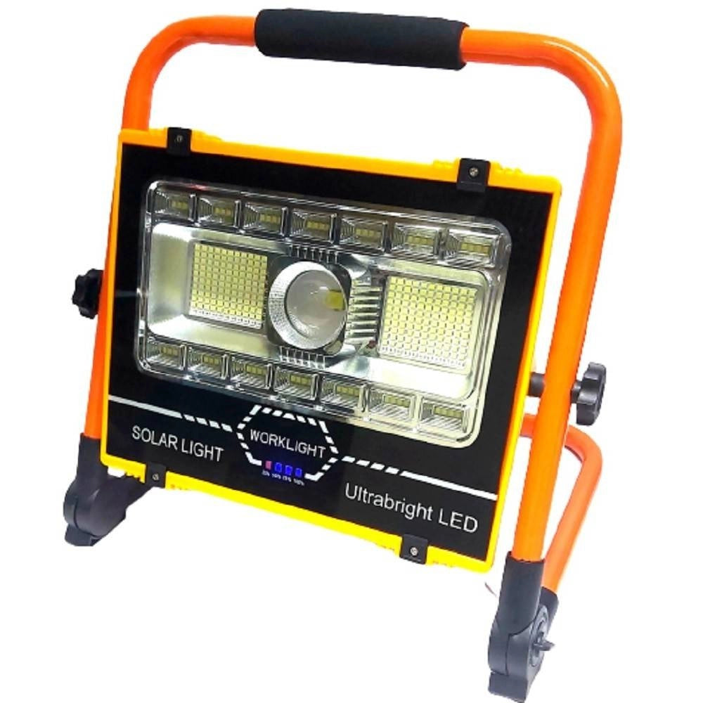 Trade Shop - Faro Di Emergenza Lavoro A Led 100 W Ricaricabile Pannello Solare Staffa Ab-t27 -