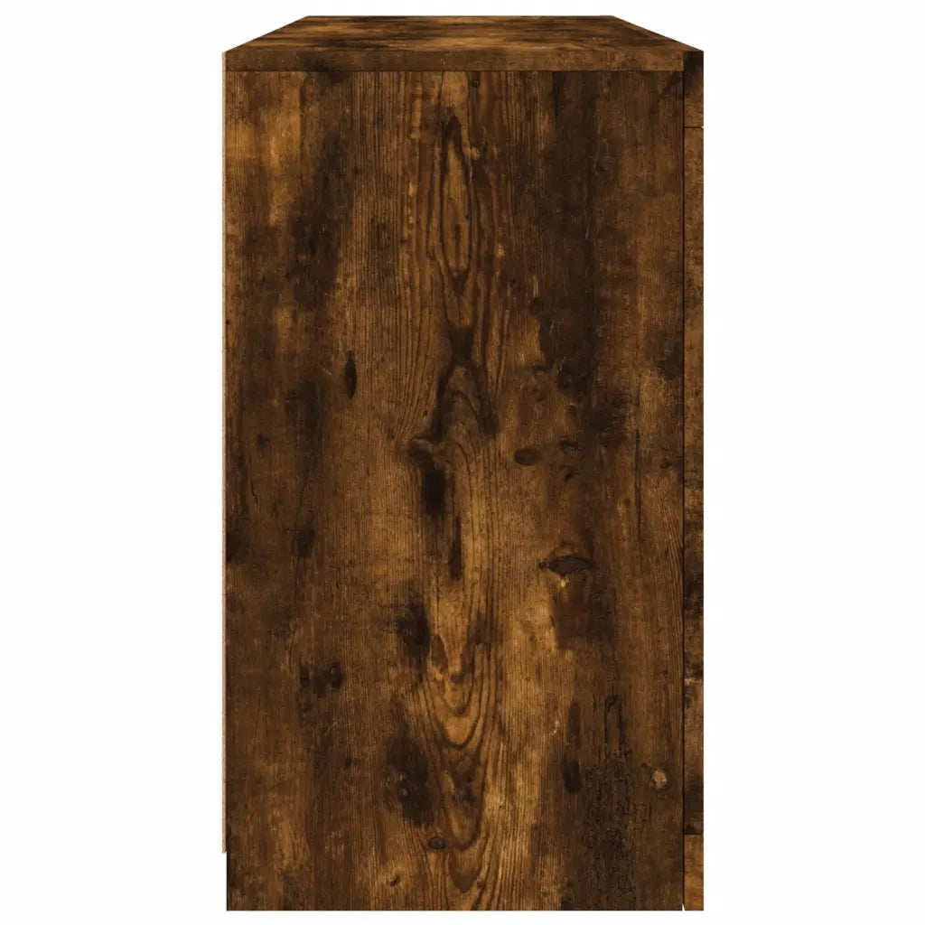 Credenza con Luci LED Rovere Fumo 142,5x37x67 cm 3209090