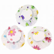 Trade Shop - Set 3pz Cuffia Per Doccia Bagno Elastico Fantasia Floreale Protegge Capelli 87176 -