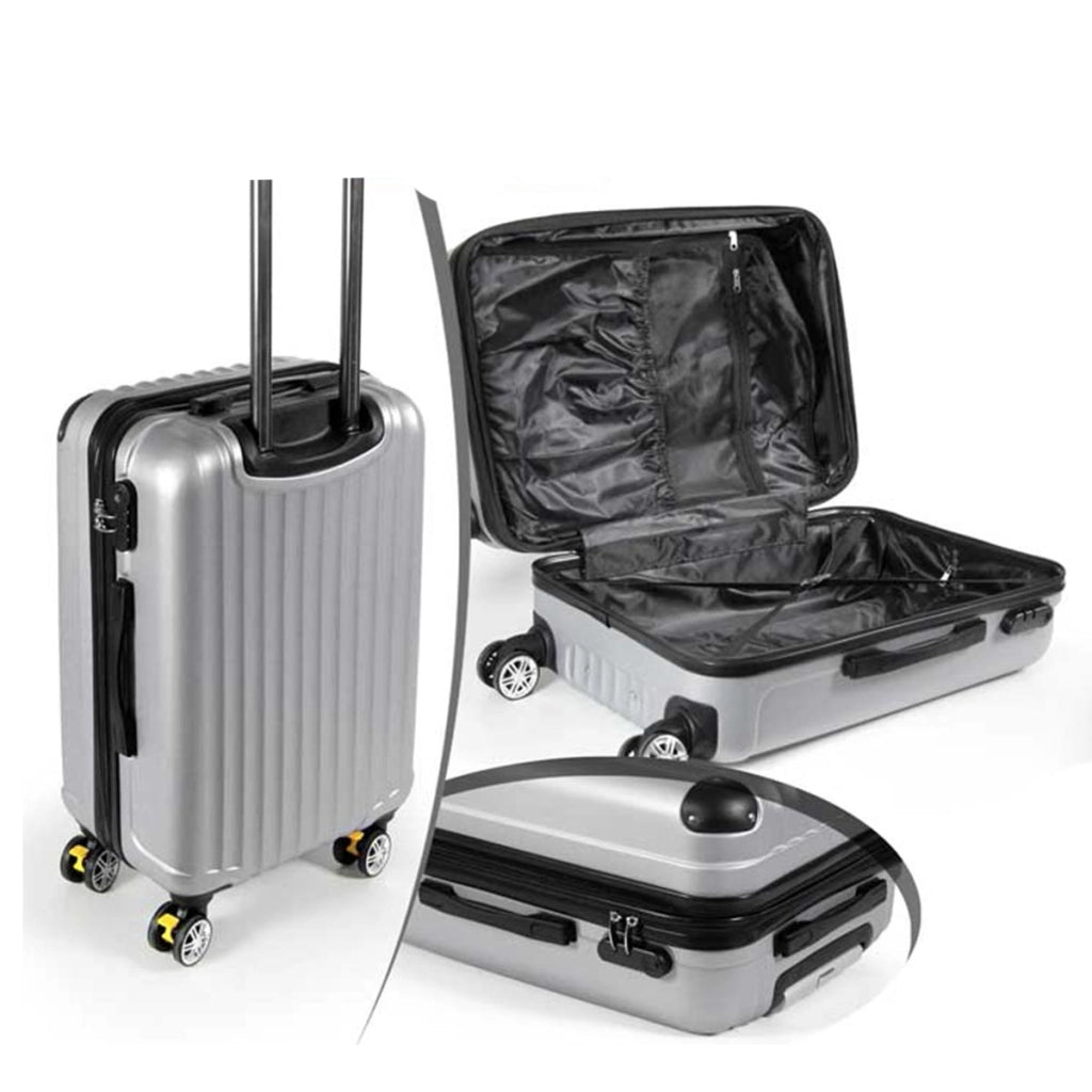 TROLLEY AD 8 RUOTE IN ABS CON FRENO 36 X 24 X H56 COLORE GRIGIO