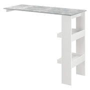 Elegante tavolo da bar con vani portaoggetti tavolo da bistrot 120 cm bianco e grigio 03_0006218