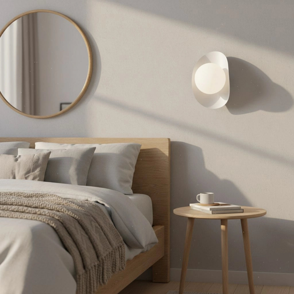 Lampada da parete Fiero in acciaio bianco opaco