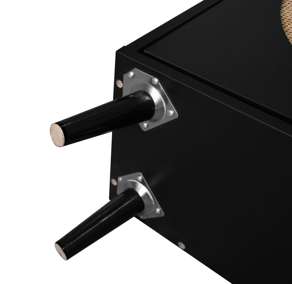 Scarpiera 2 Ante e Cassetto ¨C Xylo ¨C Nero, Effetto Rattan, 60 cm