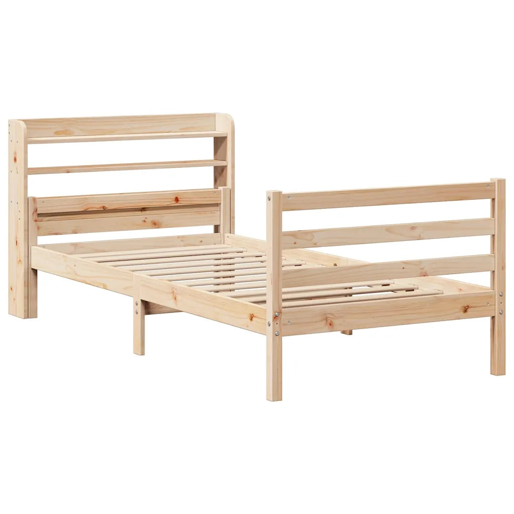 Giroletto con Testiera 100x200 cm Legno Massello di Pino