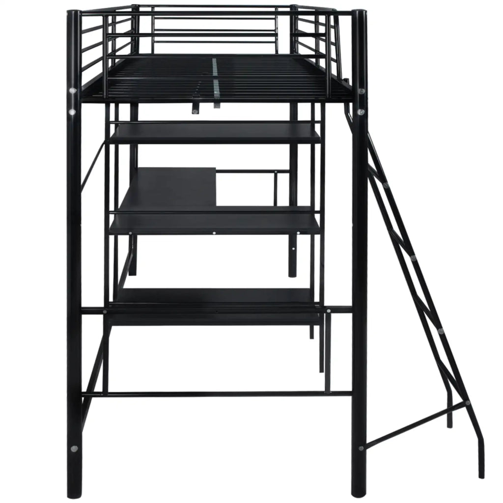 Letto con materasso Nero 200 x 90 cm Metallo
