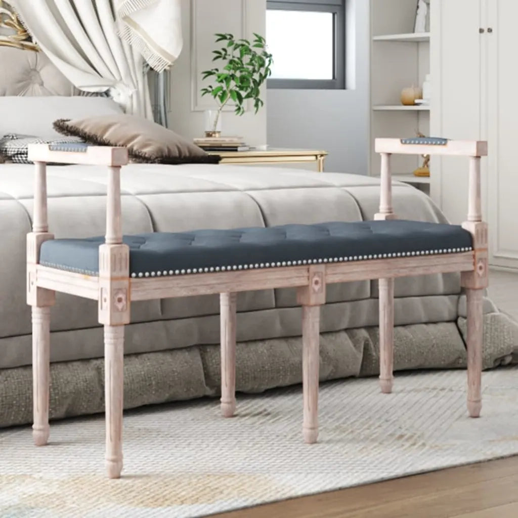 Panca Grigio Scuro 110x40x70 cm in Velluto cod mxl 73304