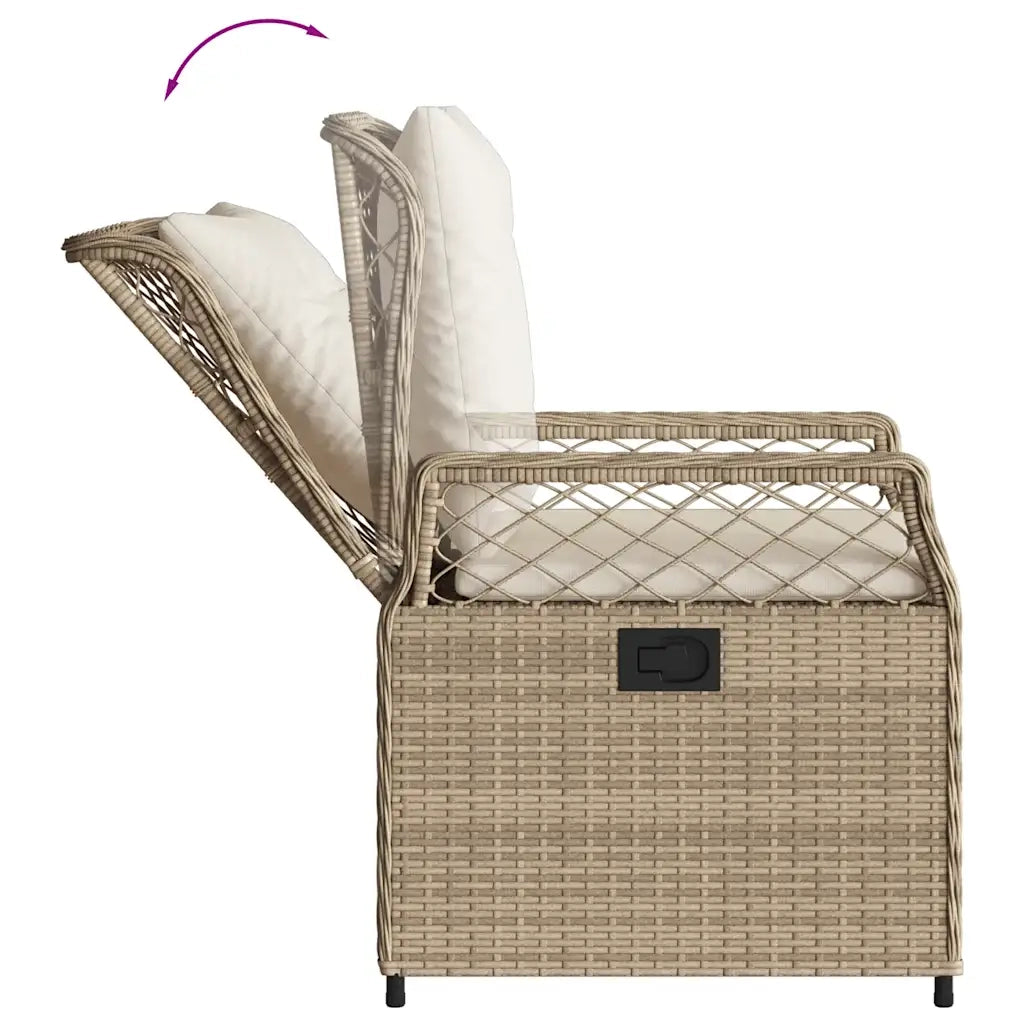 Set da Pranzo da Giardino 5 pz con Cuscini Beige in Polyrattan 3263015