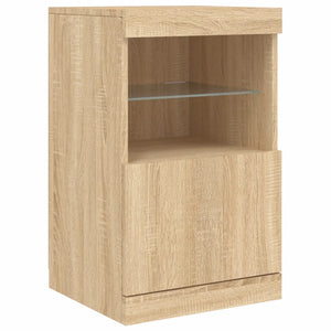Credenza con Luci LED Rovere Sonoma 123x37x67 cm 3209060