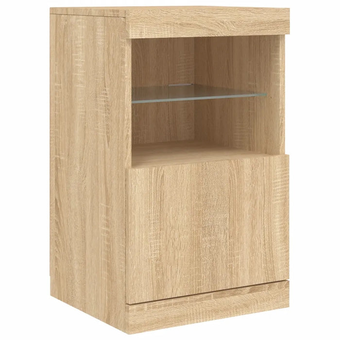 Credenza con Luci LED Rovere Sonoma 123x37x67 cm 3209060