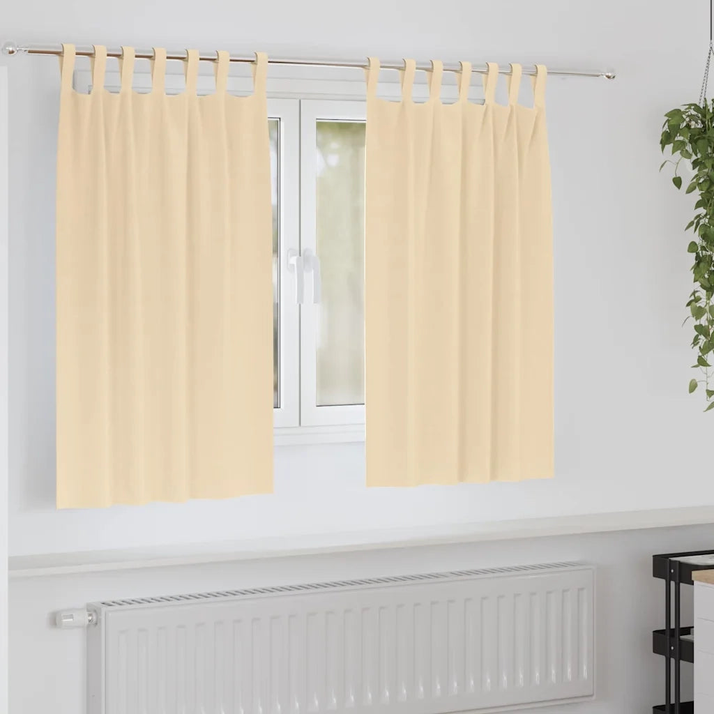 Tende Blackout con Anelli 2 pcs Crema 140 x 140 cm Poliestere 4107593