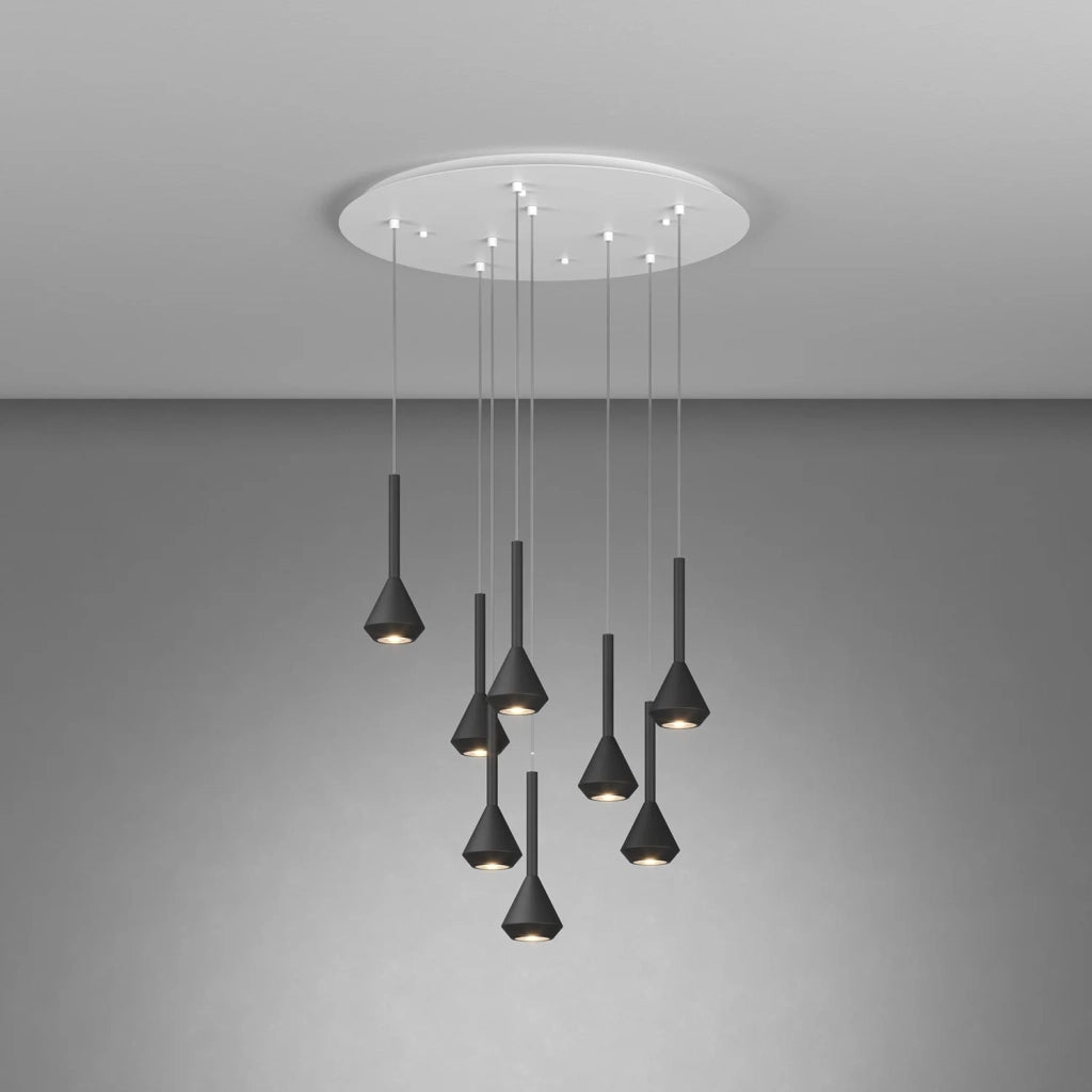 Lampadario Moderno Aygo Metallo Bianco Nero 8 Luci Gu10