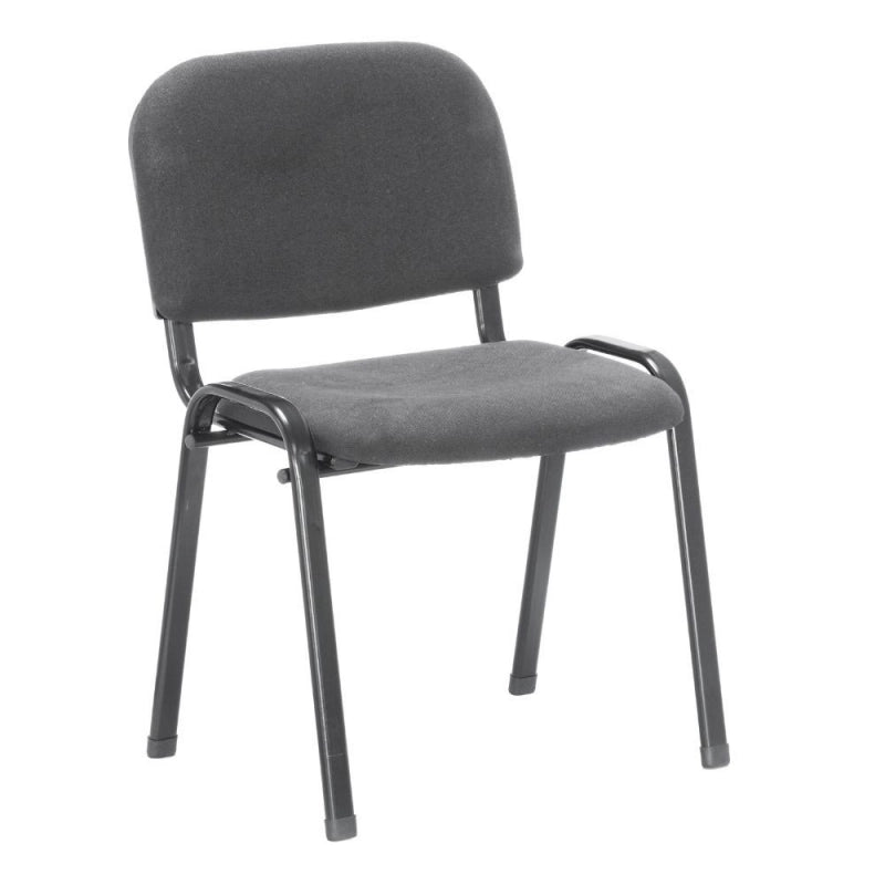 Set di 2 Sedie da ufficio con struttura in metallo nero e tessuto grigio