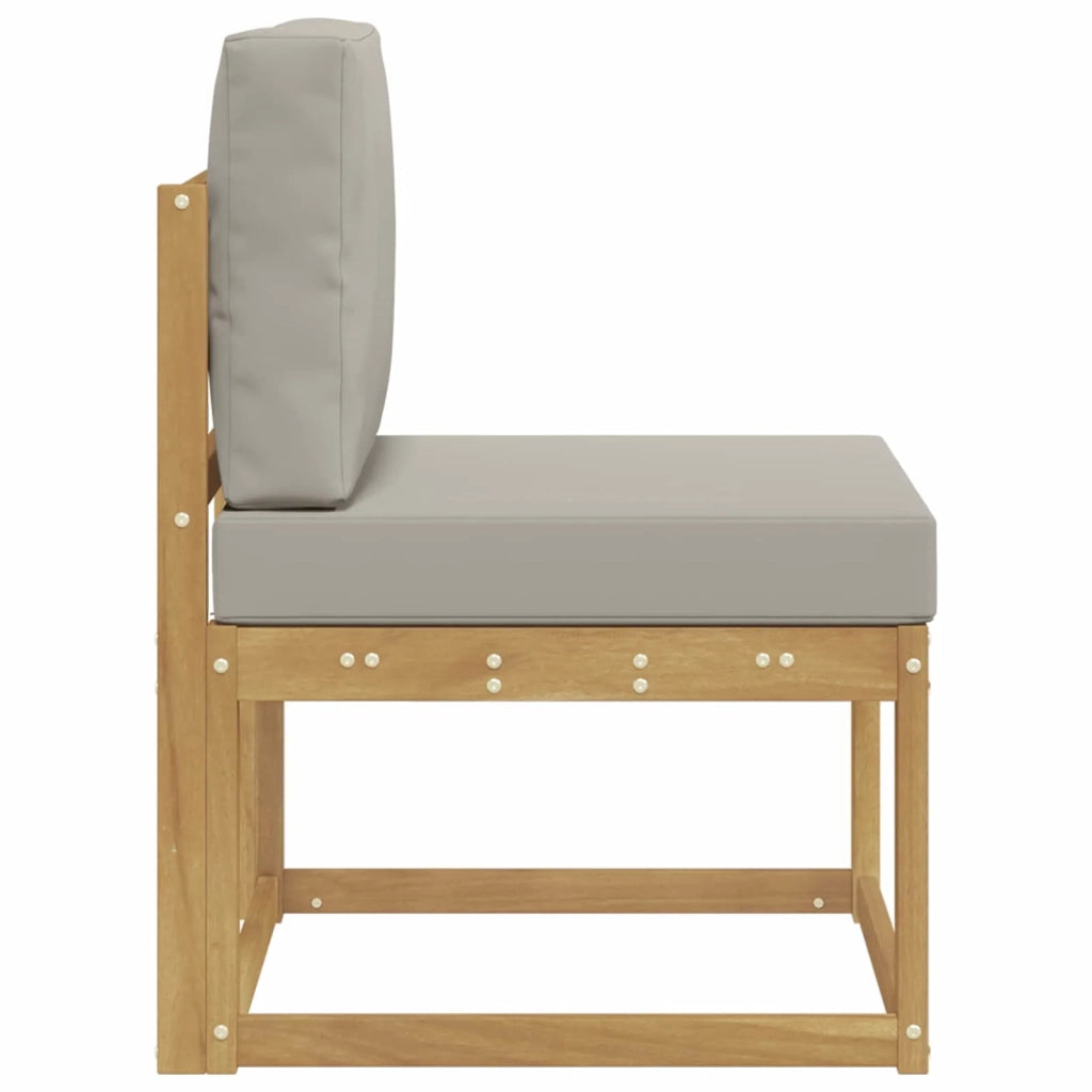 Set di divani da esterno-Sofa da giardino Bianco e Grigio Chiaro 59 x 63 x 73 cm